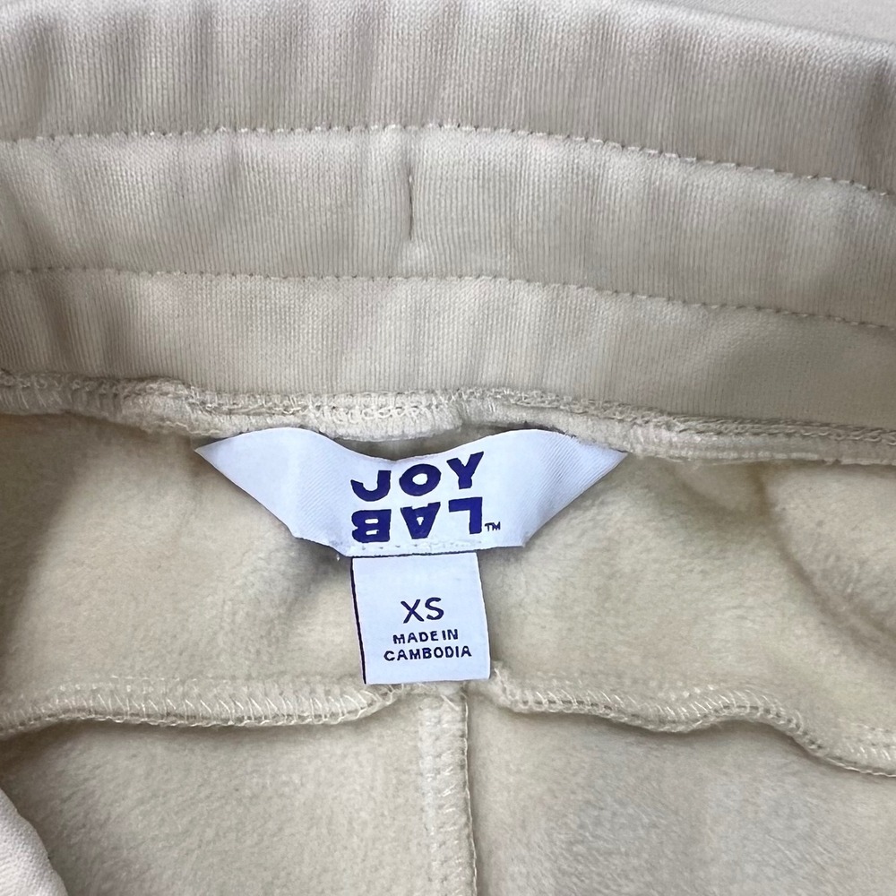 JoyLab Womens Quilted Puffer Front Fleece Jogger Pants Cream XS - Picture 5 of 7